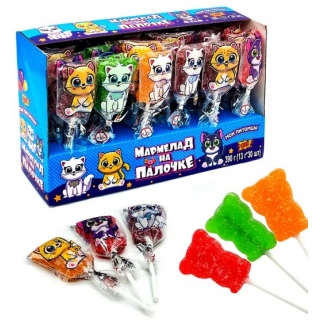 Жев мармелад на палочке Котики, 13гр