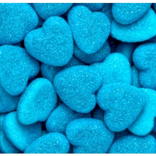 Сердца голубые с начинкой в кислой посыпке  1 кг, dulce plus, Испания Халяль
