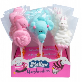 Микс 11. Лама+фламинго+слон, маршмеллоу на палочке, HALAL 