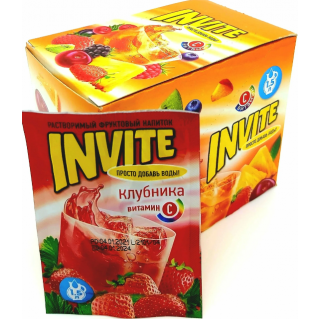 Растворимый напиток Invite Клубника 9гр