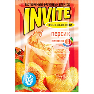 Растворимый напиток Invite Персик 9г