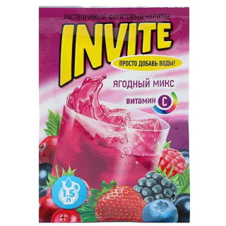 Растворимый напиток Invite Ягодный микс 9г